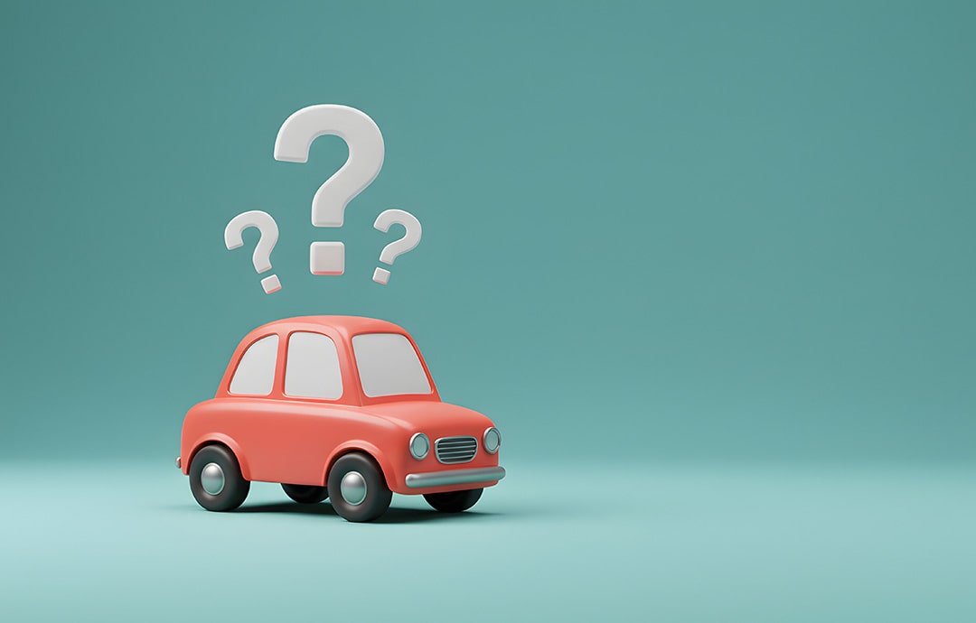 車の模型とはてなマーク
