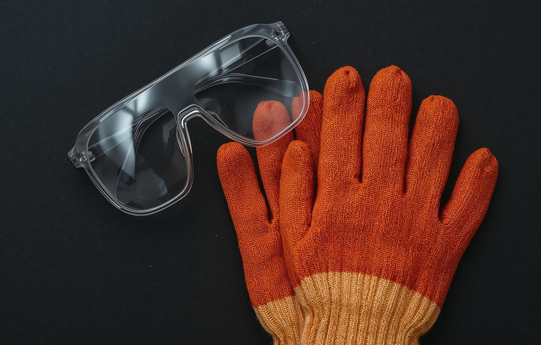 手袋とゴーグル